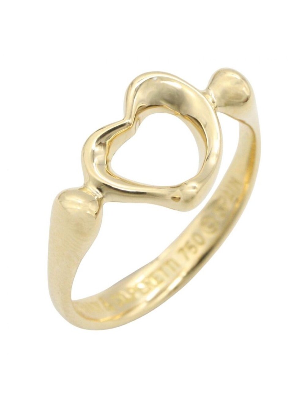 Tiffany & Co Ring Elesa Peretti Open Heart 18K Yellow Gold